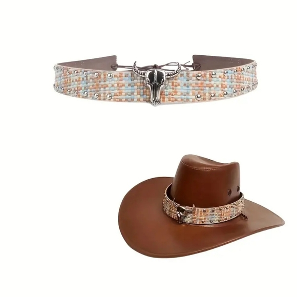 3 × $20 One Hat Band for Cowboy, Fedona & Panama Hats Band, Replacement Hat Belt - Picture 1 of 8